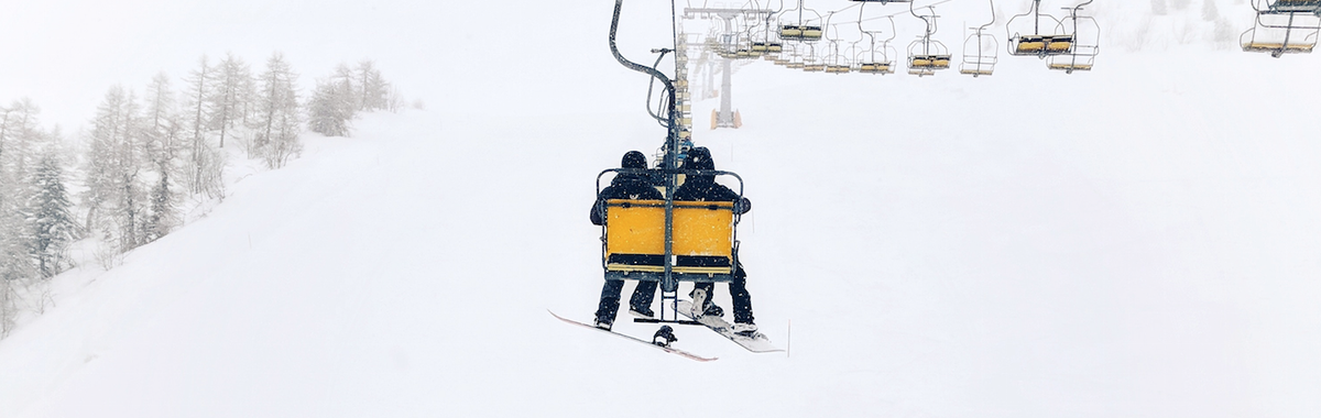 On lift dining at its best.  What is your favourite sustenance to bring skiing?